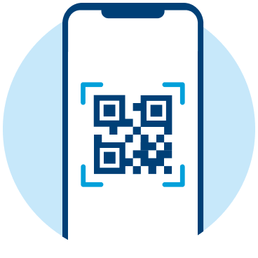 スマホの画面にQRコードが表示されているイラスト